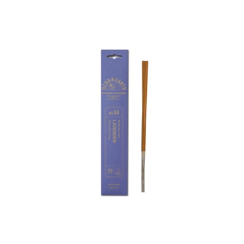 HERB & EARTH H&E Bamboo Incense - Lavender- 20 Sticks