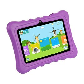 FastSun Kid Proof Tablet Case Protector Cover Sleeve Stand Soft Silicone for 7'' Tablet (Purple)