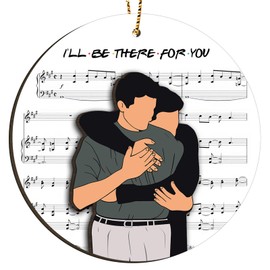 34HD Gifts for Christmas, Friends Christmas Ornament Wooden 2-Layer, Movie Christmas Hanging Ornament, Christmas Tree Decorations, Friend Gifts for Men