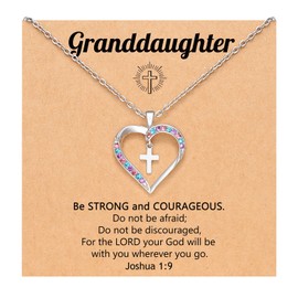 D Dongjiangjin Gift Granddaughter Gifts from Grandma Granddaughter Necklace1st 4 3 6 7 8 9 Year Old Girl Gifts Birthday Christmas Preschool Graduation Gifts Jewellery for Girls Cross Necklace