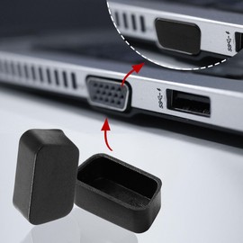 Sourcingmap 10PCS PE Computer VGA Port Cover Plugs VGA Female Interface Port Anti Dustproof VGA Port Dust Cover Cap Protector, Black