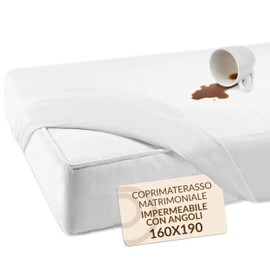 Double Waterproof Mattress Cover Double Bed Dust Mite Proof 160 x 190 cm (Double)