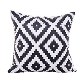 CUIGU Modern Minimalist Striped Plush Pillow Case Geometric Pattern Cushion Cover Black And White Home Decor, 45x45cm