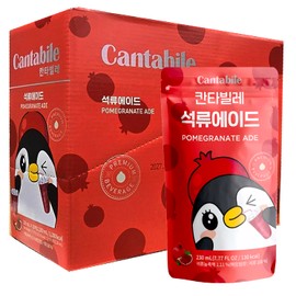 Cantabile Korean Convenience Store Pouch Drink Ready-to-Drink Refreshing Beverage Imported from Korea (Box of 10, Pomegranate)