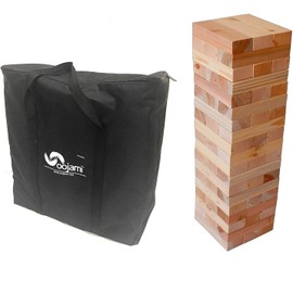 Oojami Giant Timbers Tower: Classic Outdoor Family Fun Stacking Game, 2 Feet Tall and can Grow to Over 5 Feet While Playing