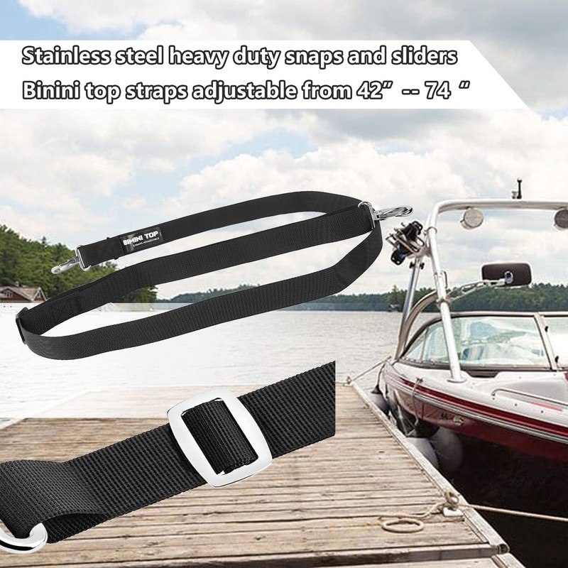 Adjustable Bimini Top Straps,Marine Awning Webbing Straps with Stainless Stee