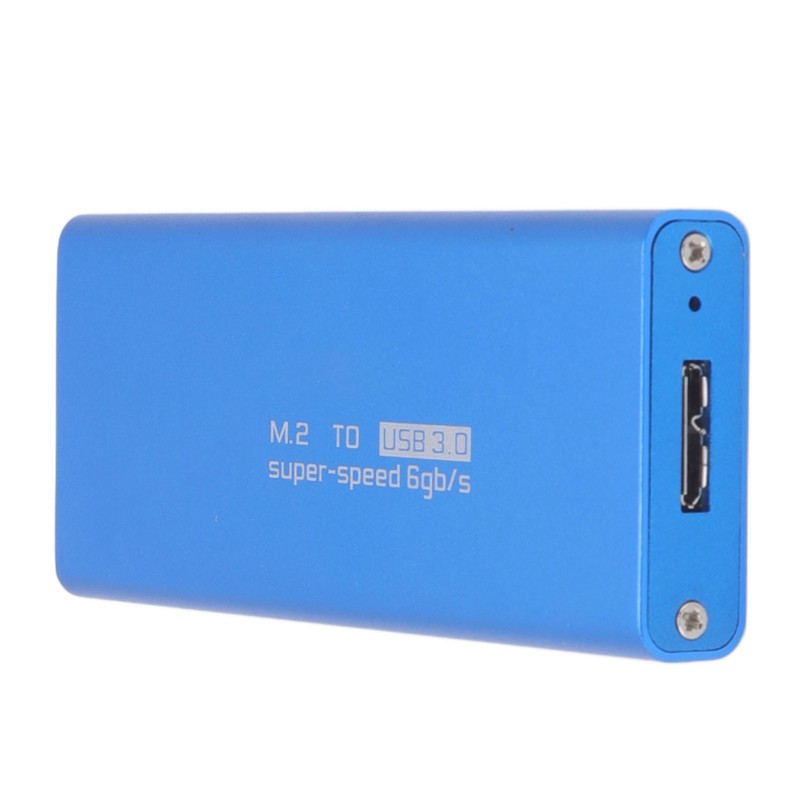 MSATA to USB3.0 Enclosure Adapter Case 6Gbps Blue MSATA SSD
