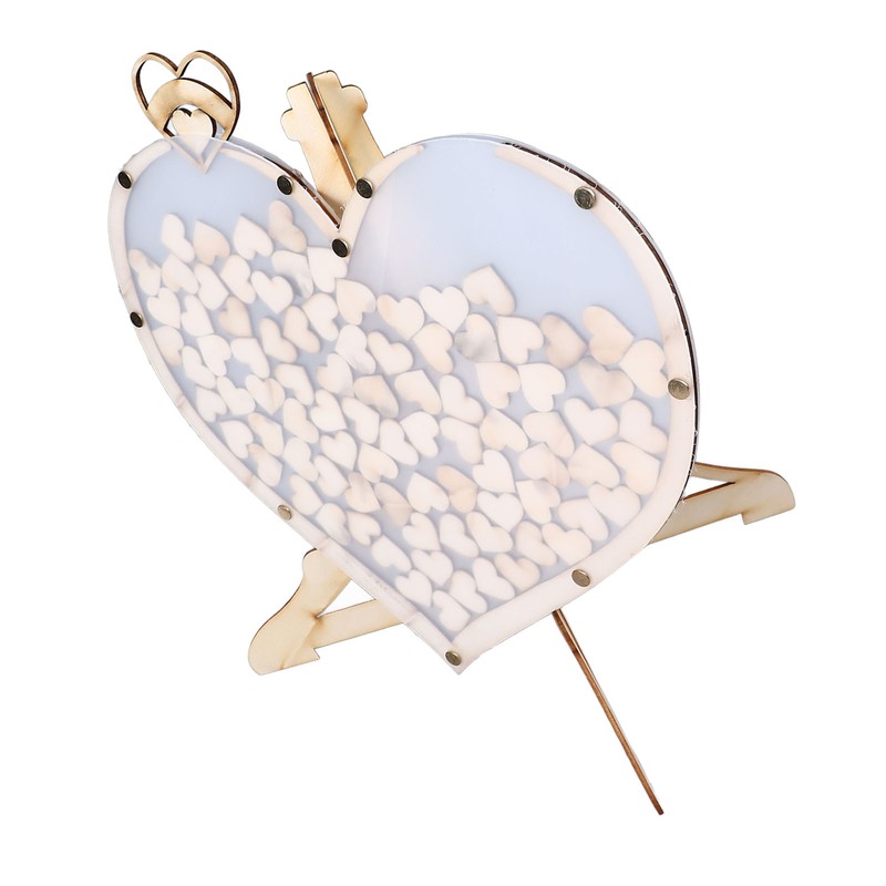 Wooden Wedding Frame Guest Book Drop Box with Stand 80
