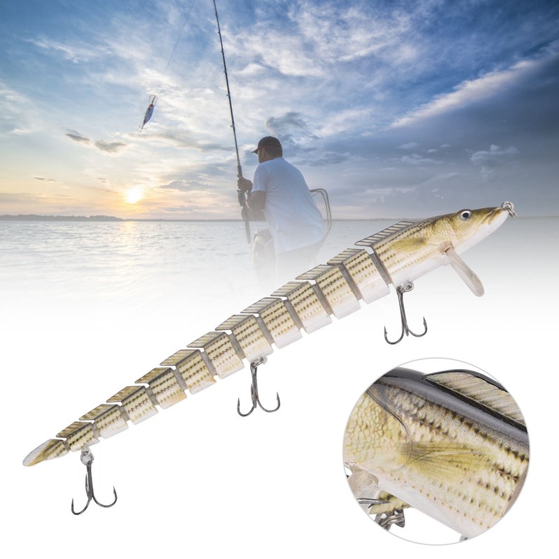 Multiple Segments Hard Swimbait Crankbait Fish Lure Fishing Tackle Treble