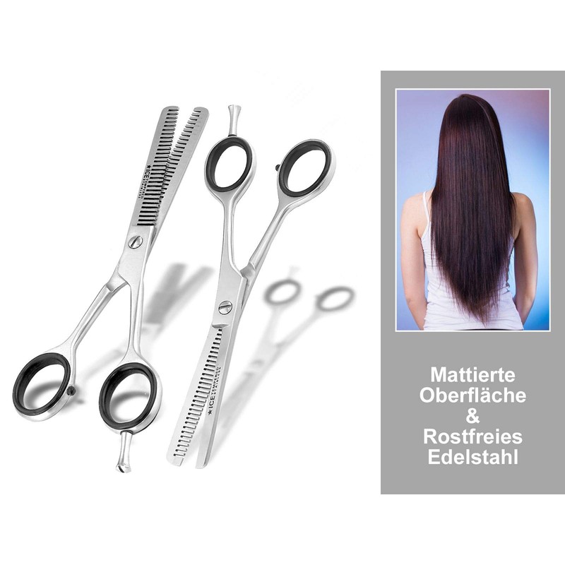 2 Piece Hair Cutting Set with Scissors and Thinning Scissors