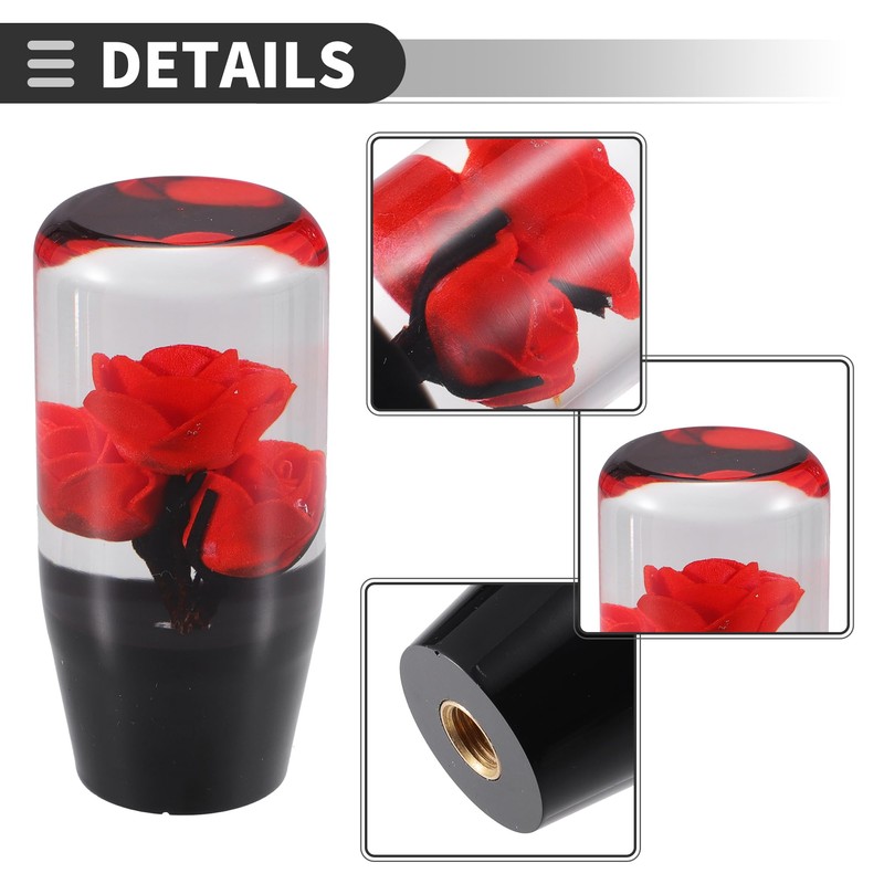 Motoforti Universal Rose Flower Car Gear Shift Knob, Manual Automatic
