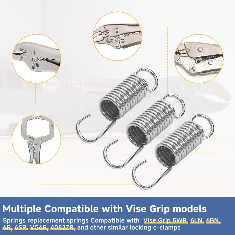 SRIAOO（10-Pack) For 4052ZR Locking C-Clamp Spring Replacement Compatible with Vise