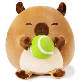 Onsoyours Original Capybara Plush with Tennis Ball, Cute 12 inch Sport Capybara Brown Stuffed Animal, Ultra Soft Collectible Hugging Gift Plush Toy