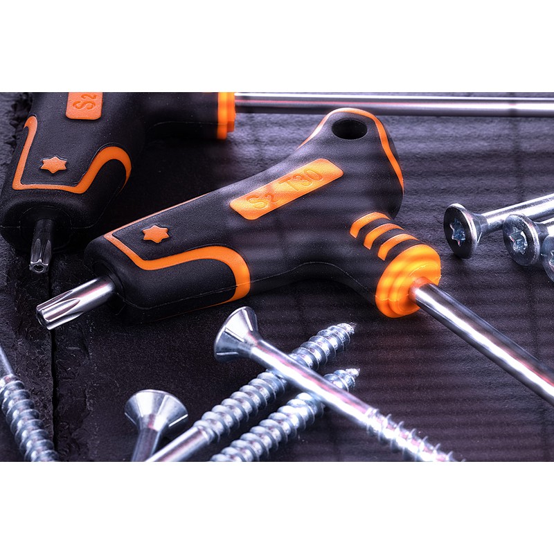 NordWolf 9-Piece T-Handle Torx Wrench Set, S2 Steel Long Arm