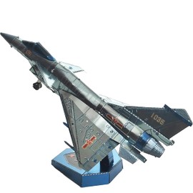 3D Metal Puzzle for Adults with Fighter Airplane Design for Men & Military Enthusiasts,DIY Assembly Attack Planes Model Building Kit, Brain Teaser Puzzles for Home Desk Decor Art Craft (Sliver)