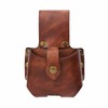 TOURBON Large Genuine Leather Tape Measure Holder Belt Pouch Electricians