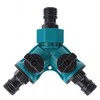 2-Way Valve: Water Distributor for Tap with 26.5 mm (G 3/4 Inch) Thread, for Simultaneous Connection of Two Devices, Both Outlets Adjustable (with Mouth Tea)