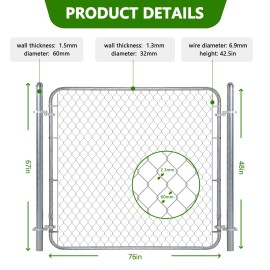 Chain Link Fence Gate, Adjustable Chain Link Gate Kit Heavy-Duty Outdoor Reinforcement & Accessories for Gates and Fencescolor: Lavender