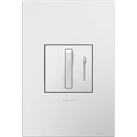 Legrand Adorne Whisper Tru-Universal Dimmer Switch, 700W (Incandescent, Halogen, MLV, Fluorescent, ELV, CFL, LED) (with Wall Plate, White, 1)