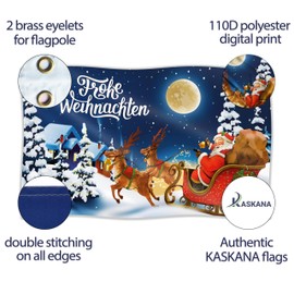 Christmas Flag 90 x 150 cm with Eyelets - Christmas Flag Merry Advent Season - Vivid Digital Print - Flag Advent - Flag Christmas - Double Stitching