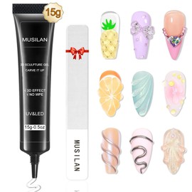 MUSILAN 3D Nail Gel Sculpting Gel Nail Art Glue for Nail Art Designs DIY Clear Builder Gel Nail Craving Sculpting Molding Gel for 3D Gel Nail Art Polish Painting Nail Drawing Gel Decoration Manicure