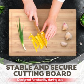 Better Houseware Bamboo Cutting Board - 14" x 20" – with Juice Groove - Double-Sided, Knife Friendly, Perfect for Cutting, Dicing, Chopping & Charcuterie