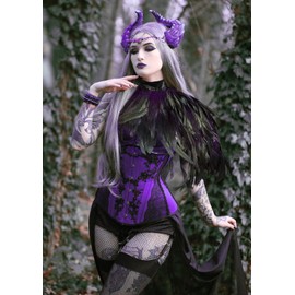 HOMELEX Feather Cape Shawl Costume Black Witch Wings Collar Adult Crow Neck