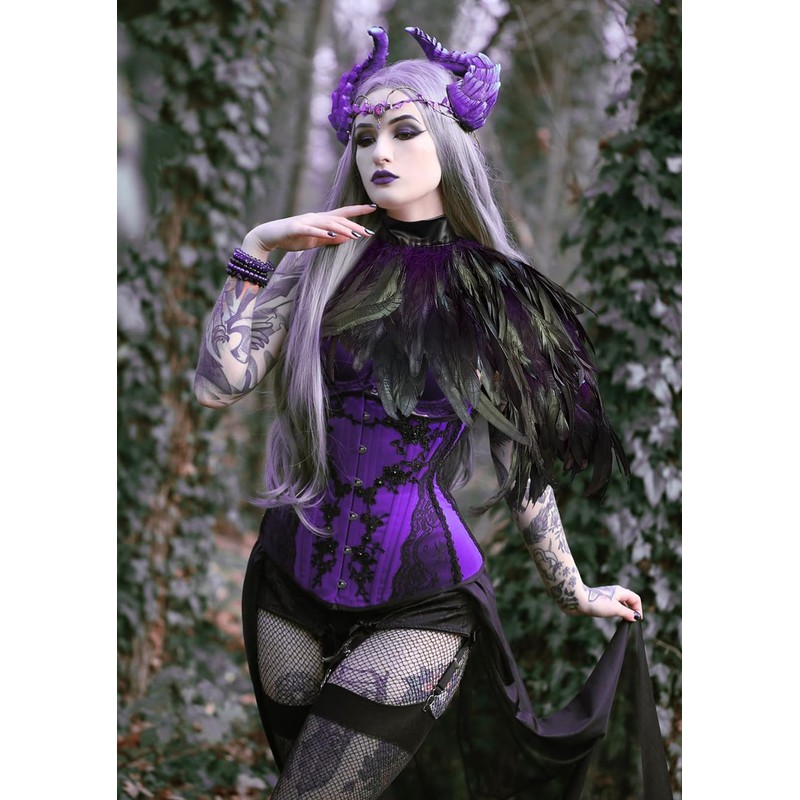 HOMELEX Feather Cape Shawl Costume Black Witch Wings Collar Adult
