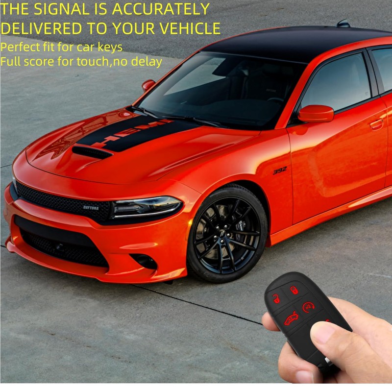 Silicone 392 Key fob Cover with Key Chain Compatible with