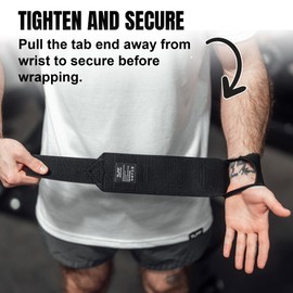 TuffWraps 16" Wrist Straps for Gym - No Thumb Loops - Powerlifting, Weightlifting, and Bench Press Support - Durable Wrist Straps Gym Accessory for Enhanced Wrist Support