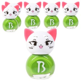 Bably Kids Nail Cat Sticker Type Children's Nail Polish, Green Ping, 6 Pieces / 바블리 키즈네일 냥이 스티커형식 어린이매니큐어, 그린핑, 6개