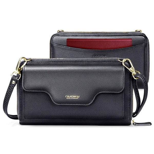 nuoku Passport Holder, RFID Blocking Passport Wallet with Zipper 2