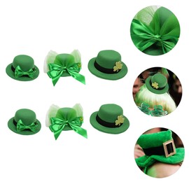 Mikinona 6Pcs Patrick's Day Hairpins Shamrock Bowknot Hat Clips for Women Festival Headbands Party Photo Props Unique Green Accessories for Celebrations