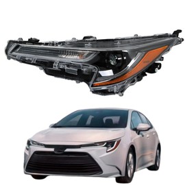 Silscvtt 1PC Driver Side Replacement for Toyota Corolla 2023 L LE Projector Headlamp 81150-02Q70 Headlights Assembly