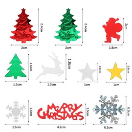 JXITON 4800pcs Christmas Confetti,Xmas Table Confetti Snowflake Santa Claus Metallic Foil Sequins Glitter Table Scatters for Party Decoration