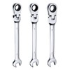 sourcing map 3pcs Flex-Head Ratcheting Wrench 10/11/12mm 180° Rotating Head