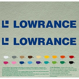 Pair 12" Lowrance Decals *Blue* Compatible Replacement Vinyl Stickers Boat Outboard Motor Set of 2