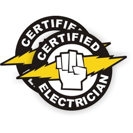 Certified Electrician Hard Hat Sticker / Helmet Decal Label Lunch Tool Box