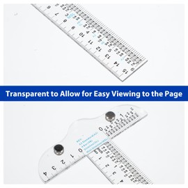 Yuanchu 6 Inches/15cm Acrylic Clear T Square Ruler, 3 Pack Drafting Tools T Ruler Scrapbooking Ruler for Crafting Drafting and General Layout Work Art Framing & Drafting Scrapbooking Crafting