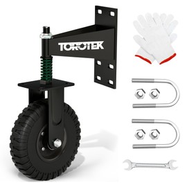 TOROTEK 6inch Gate Wheel Fence Gate Wheels for Wooden Gate Metal Tube Gate, Upgrade Heavy Duty Gate Wheel 550lb Capacity Upright Spring-Loaded Gate Casters Suitable for a Variety of Scenarios, Black