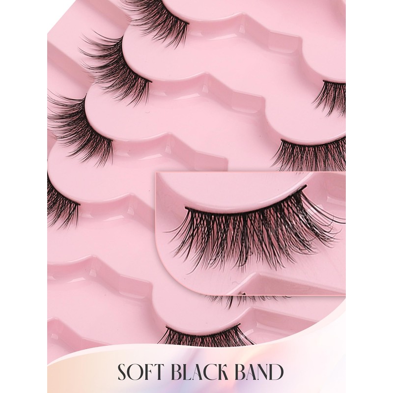 Half Lashes Natural Lashes Wispy Lashes Corner Lashes 3/4 False