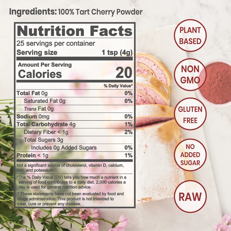 Jungle Powders Freeze Dried Tart Cherry Powder For Smoothie 3.5