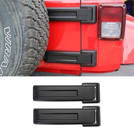 ETL INDUSTRIES Tailgate Hinge Cover Rear Door Trim Spare Tire Bracket Decoration Exterior Accessories for Jeep Wrangler JK & Unlimited 2007-2017 (Black)