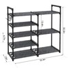 CSXGBAB Black Tubes Closet Shoe Rack, 5 Tier Oxford Fabric