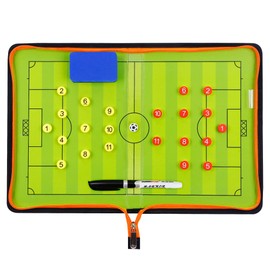 Football Tactics Board Portable Football Coaching Marker Board with Magnets, Whiteboard Marker, Eraser