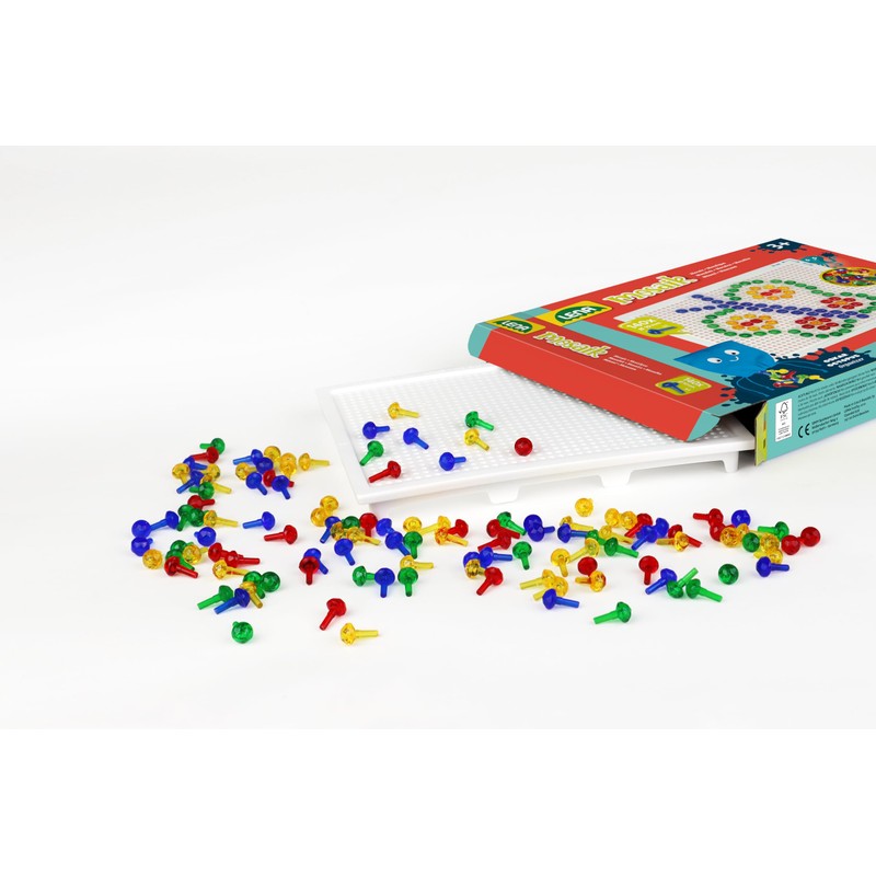 Lena 35621 Mosaic Plug-In Game Set, Mosaic with 140 Plugs
