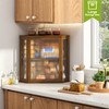 BMOSU Corner Bread Box for Kitchen Countertop Double Layer Bamboo