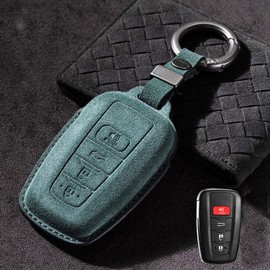 Zorratin Real Leather Remote Key Fob Cover for Toyota Camry XLE XSE LE SE Corolla Avalon C-HR Highlander Prius RAV4 4Runner Prado