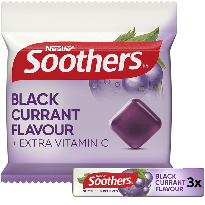 SOOTHERS Blackcurrant Sore Throat Lozenges 30 Pack, 120g