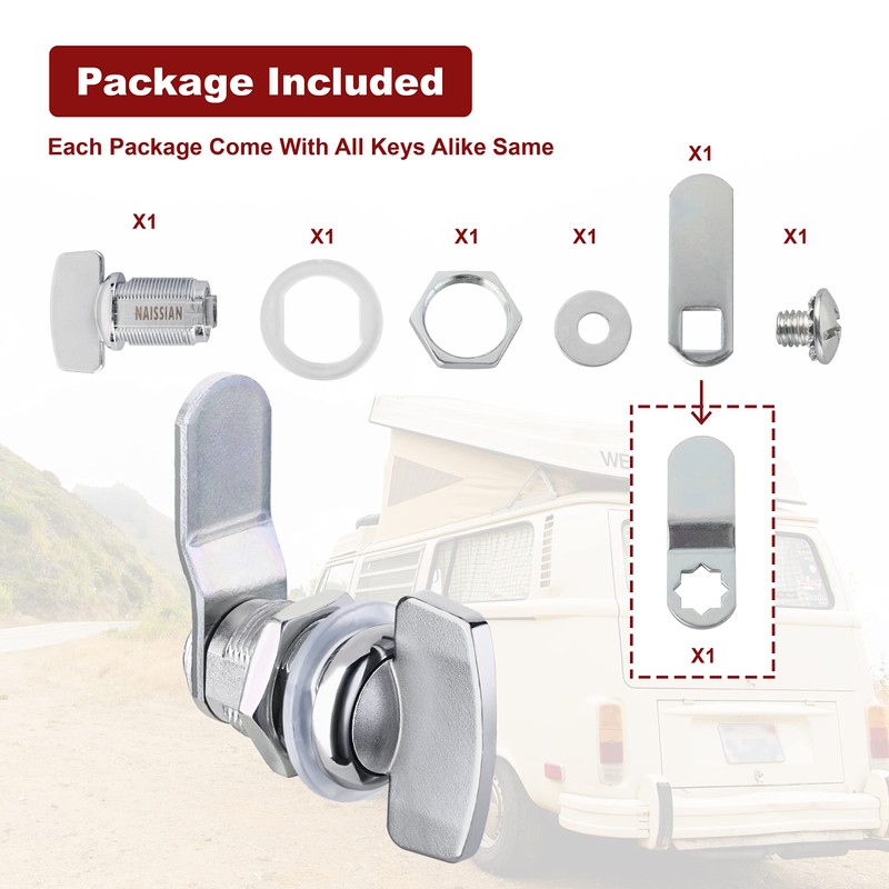 Naissian 7/8 Inch Thumb Lock,RV Compartment Latch,Shower Door Lock Latch